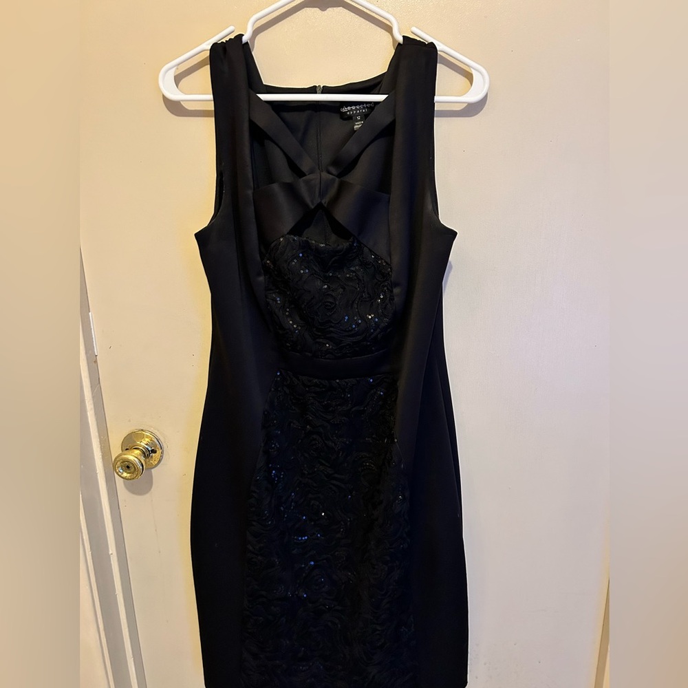 Connected Apparel Black Cocktail Dress-Size 12